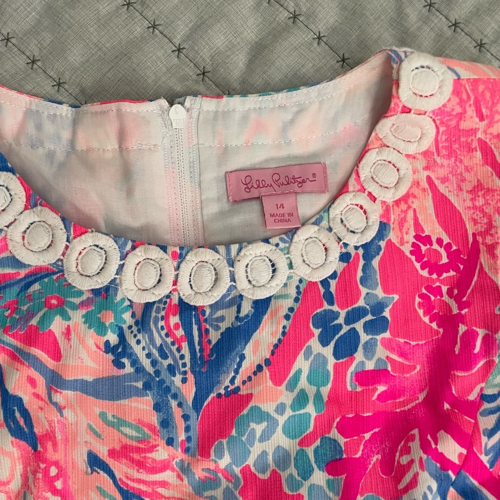 Lilly Pulitzer Vibrant Pink and Blue Floral Dress